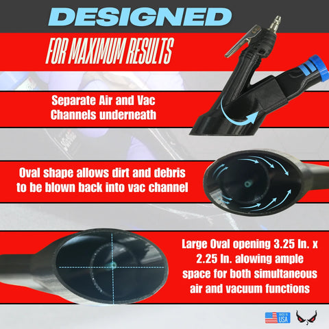 DETAIL DEMON Crevice Air+Vac Oval Attachment Compatible with Tornador Mini