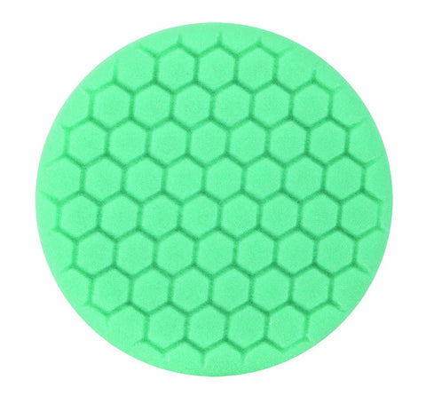Buff & Shine 7.5" US Green Polishing Hex Faced Foam Grip Pad™ with Center Ring Backing #640RH