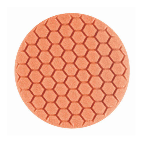 Buff & Shine 7.5" Euro Orange Med. Cutting Hex Faced Foam Grip Pad #680RH
