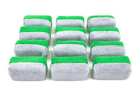 AutoFiber Mini Microfiber Coating Applicator Sponge with Plastic Barrier - 12 pack