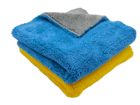 MICROFIBER CORAL FLEECE TOWEL EDGELESS YEL/GREY EA