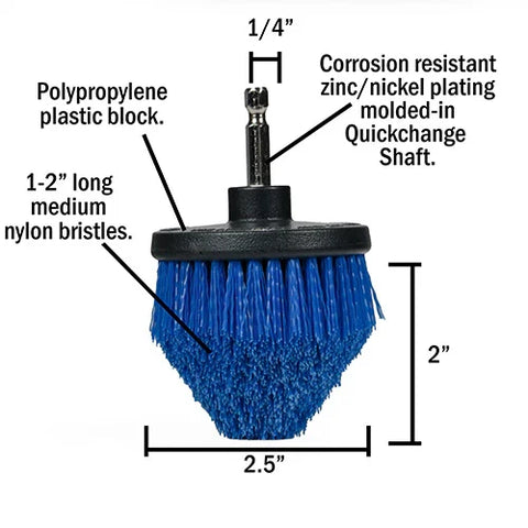 DRILL BRUSH, CONE BLUE