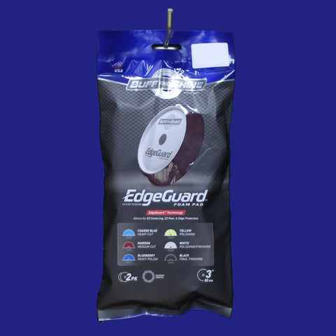 Buff & Shine EdgeGuard Maroon Foam Pad, Medium Cut, 3"/80mm 2 PAK #372EG
