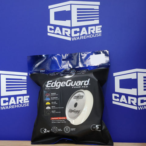 Buff & Shine EdgeGuard White Foam Pad, Polishing/Finishing, 5" / 130mm 2 PACK #592EG