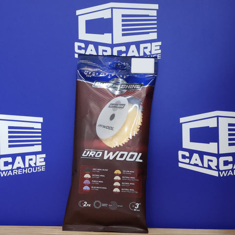 3KFWY - 3" Yellow Knitted Wool (Edge Bevel) URO Wool® Pad - Polishing