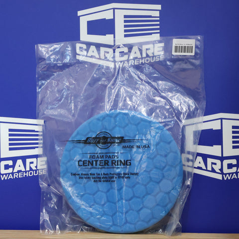 Buff & Shine 7.5" US Blue Soft Polishing Hex Faced Foam Grip Pad Center Ring #650RH