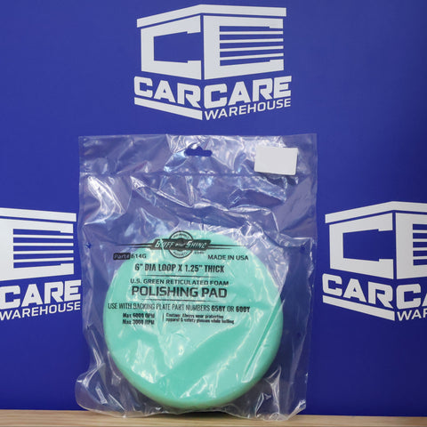 Buff & Shine 6.5" D.A. Green Foam Grip Pad #614G
