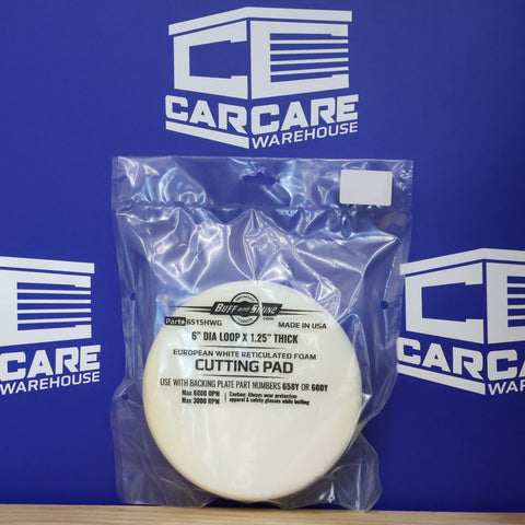 Buff & Shine 6" European White D.A. Foam Grip Pad #6515HWG