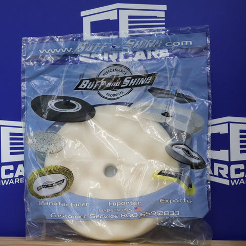 Buff & Shine 8" Coarse White Convoluted Face Foam Grip Pad #899WG