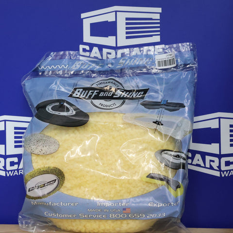Buff & Shine 7.5" Yellow Single Ply Wool Blend Grip Pad #7503GYS
