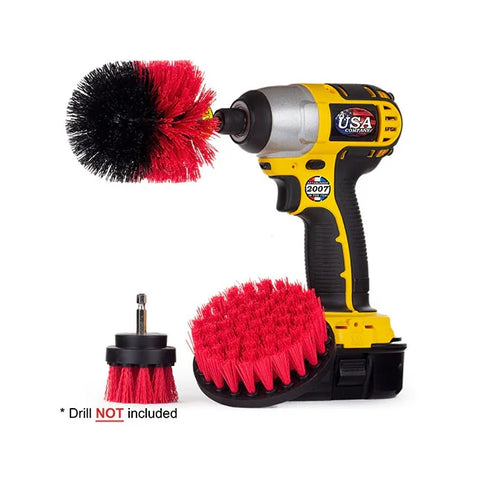 DRILL BRUSH 3 PC KIT RED