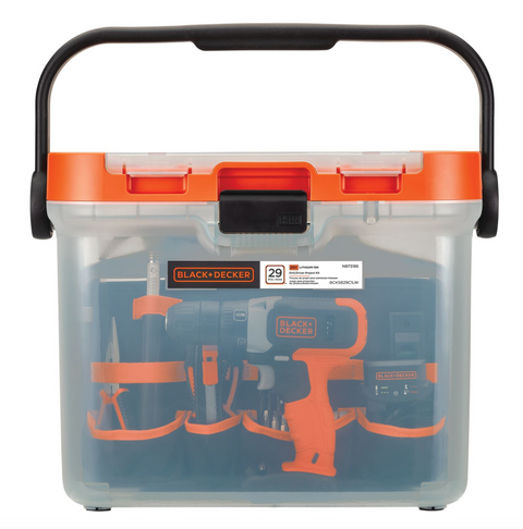 BLACK & DECKER 20V MAX Cordless Drill & DIY Home Project Kit (28 Pieces + Tool Box)