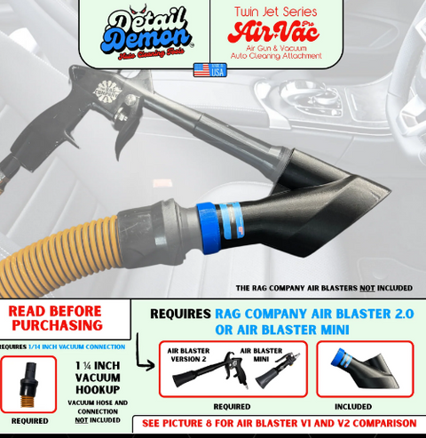 DETAIL DEMON Air+Vac Oval Attachment for the Rag Company Ultra Air Blaster Version 2 & Mini