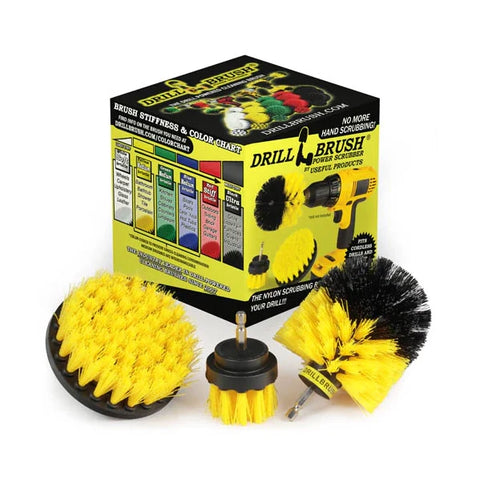 DRILL BRUSH 3 PC KIT YELLOW