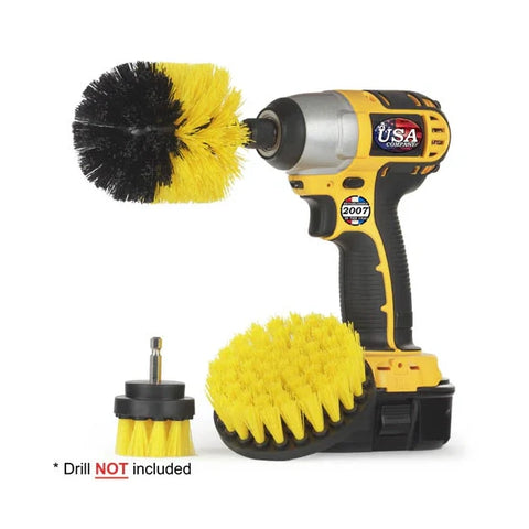 DRILL BRUSH 3 PC KIT YELLOW