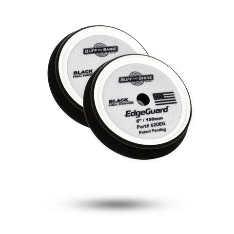 Buff & Shine 5" EdgeGuard Black Finishing Foam Pad, 2 PACK #520EG