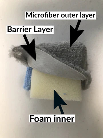 AutoFiber Mini Microfiber Coating Applicator Sponge with Plastic Barrier - 12 pack