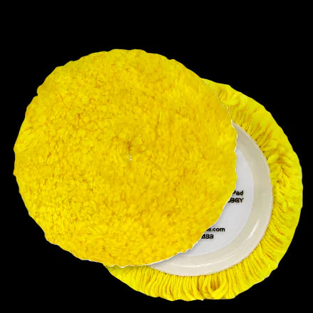 Buff & Shine 7.5" Yellow Single Ply Wool Blend Grip Pad #7503GYS