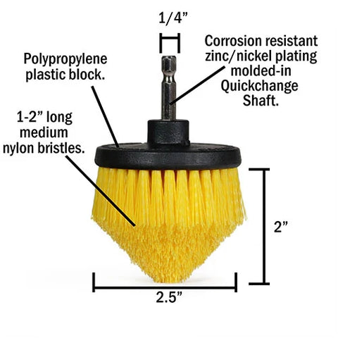 DRILL BRUSH, CONE YELLOW