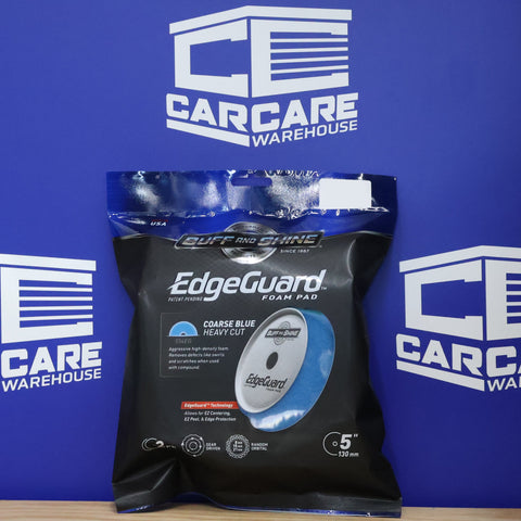 Buff & Shine EdgeGuard Blue Foam Pad, Heavy Cut, 5" / 130mm 2 PACK #554EG