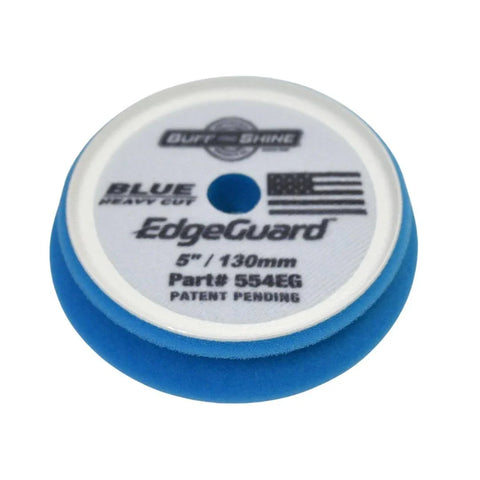 Buff & Shine EdgeGuard Blue Foam Pad, Heavy Cut, 5" / 130mm 2 PACK #554EG